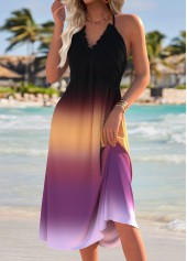 Multi Color Tummy Coverage Ombre Strappy Bandeau Dress | thumb picture 