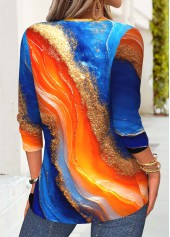 Multi Color Tummy Coverage Ombre Long Sleeve T Shirt | thumb picture 