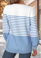 Multi Color Tummy Coverage Striped Long Sleeve Sweatshirt | thumb picture 