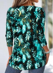 Multi Color Tummy Coverage Leaf Print T Shirt | thumb picture 