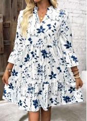 White Tummy Coverage Leaf Print A Line Dress | thumb picture 