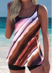 Tummy Coverage Mid Waisted Tie Dye Print Tankini Set | thumb picture 