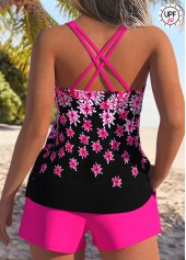 Tummy Coverage Hot Pink Floral Print Tankini Set | thumb picture 