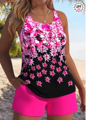 Tummy Coverage Hot Pink Floral Print Tankini Set | thumb picture 