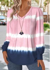 Light Pink Tummy Coverage Tie Dye Print T Shirt | thumb picture 