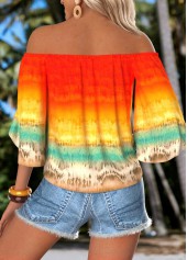 Multi Color Tummy Coverage Tie Dye Print Blouse | thumb picture 