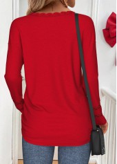 Red Curved Hem Valentine's Day Print T Shirt | thumb picture 