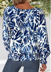 Multi Color Smocked Floral Print Long Sleeve Blouse | thumb picture 