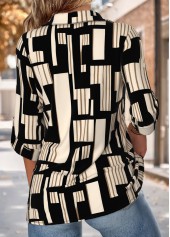 Multi Color Tummy Coverage Geometric Print Short Sleeve Shirt | thumb picture 