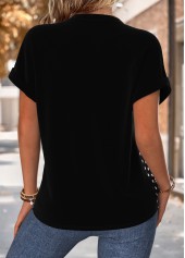 Black Tummy Coverage Polka Dot Short Sleeve Blouse | thumb picture 