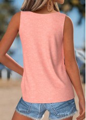 Dusty Pink Tummy Coverage Tropical Plants Print Tank Top | thumb picture 