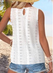 White Tummy Coverage Sleeveless Round Neck Tank Top | thumb picture 