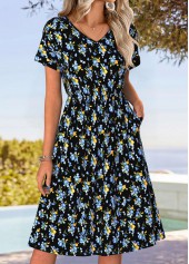 Multi Color Tummy Coverage Ditsy Floral Print Dress | thumb picture 