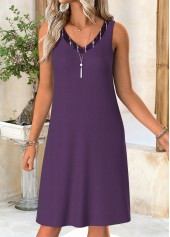 Purple Tummy Coverage 3/4 Sleeve Dress and Cardigan | thumb picture 