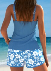 Tummy Coverage Mid Waisted Floral Print Tankini Set | thumb picture 