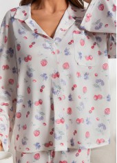 White Ditsy Floral Print Lounge Top and Pants | thumb picture 