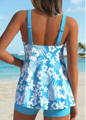 Tummy Coverage Mid Waisted Floral Print Tankini Set | thumb picture 