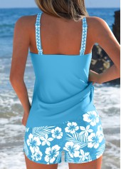 Tummy Coverage Mid Waisted Floral Print Tankini Set | thumb picture 