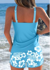 Tummy Coverage Mid Waisted Floral Print Tankini Set | thumb picture 