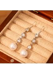 Silver Color Round Alloy Detail Earrings | thumb picture 