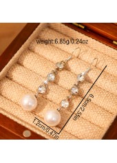 Silver Color Round Alloy Detail Earrings | thumb picture 