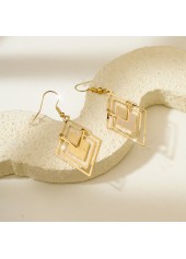 Golden Square Geometric Hollow Copper Earrings | thumb picture 