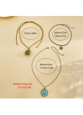 Mint Green Round Tribal Alloy Necklace | thumb picture 