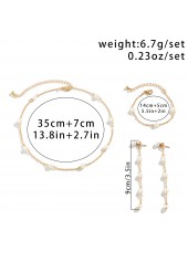 Golden Alloy Earrings and Necklace and Bracelet | thumb picture 