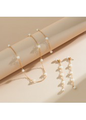 Golden Alloy Earrings and Necklace and Bracelet | thumb picture 