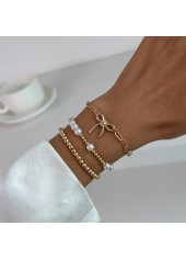 Golden Color Bow Alloy Detail Bracelets | thumb picture 