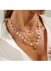 Golden Color Heart Alloy Detail Necklace | thumb picture 