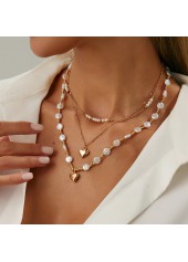 Golden Color Heart Alloy Detail Necklace | thumb picture 