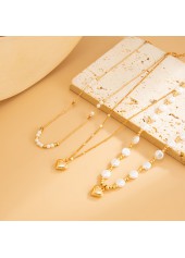 Golden Color Heart Alloy Detail Necklace | thumb picture 