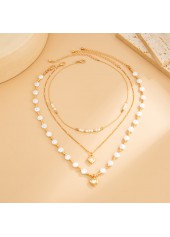 Golden Color Heart Alloy Detail Necklace | thumb picture 