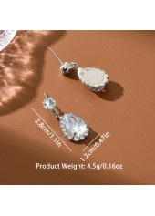 Silver Color Droplet Artificial Zircon Earrings | thumb picture 
