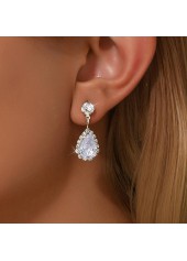 Silver Color Droplet Artificial Zircon Earrings | thumb picture 