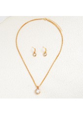 Golden Heart Alloy Earrings and Necklace | thumb picture 