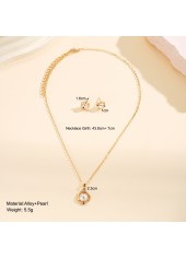 Golden Color Alloy Earrings and Necklace | thumb picture 