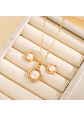 Golden Color Alloy Earrings and Necklace | thumb picture 