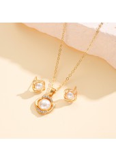 Golden Color Alloy Earrings and Necklace | thumb picture 