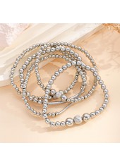 Silver Round Beaded Design Bracelet Set | thumb picture 