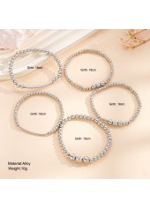 Silver Round Beaded Design Bracelet Set | thumb picture 