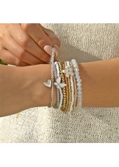 Beige Color Butterfly Seed Beads Bracelets