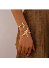 Golden Color Starfish Metal Detail Bangle