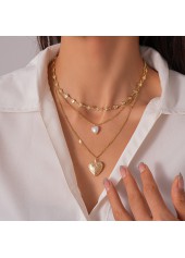 Golden Color Heart Alloy Detail Necklace | thumb picture 