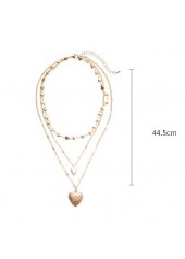Golden Color Heart Alloy Detail Necklace | thumb picture 