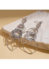 Silver Color Round Copper Detail Earrings | thumb picture 