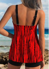 Tummy Coverage Tie Dye Print Red Tankini Top-No Bottom | picture 2