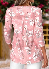 Pink Tummy Coverage Floral Print Long Sleeve T Shirt | thumb picture 