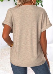 Light Camel Tummy Coverage Heart Print T Shirt | thumb picture 